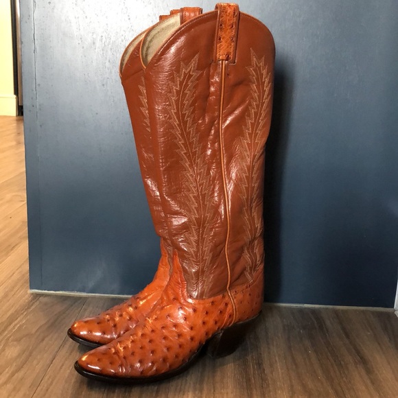 Larry Mahan Shoes - Larry Mahan Vintage Western Full Quill Ostrich Boots